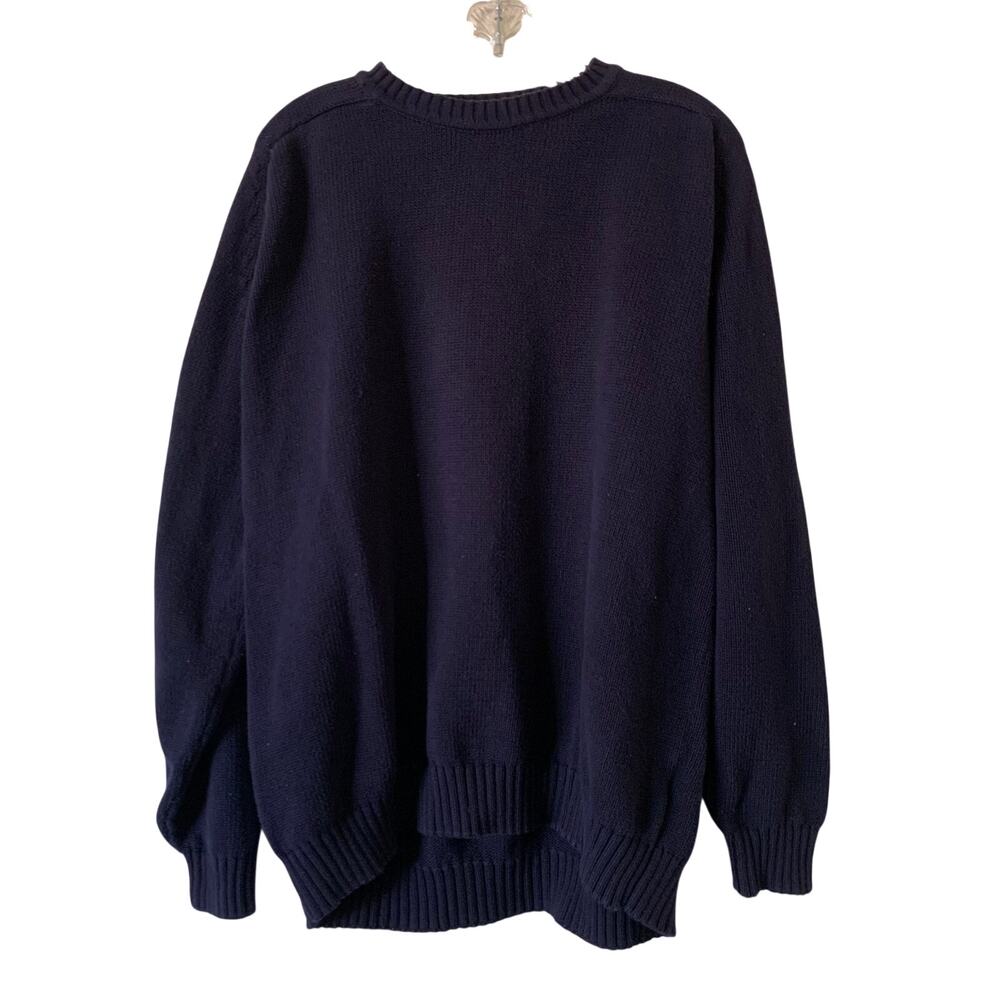 Vtg Antartex Mens XL Navy Blue Long Sleeve Crew Sweater Heavy Winter 100% Cotton
